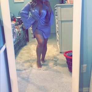 New Lavender bell sleeve wrap dress